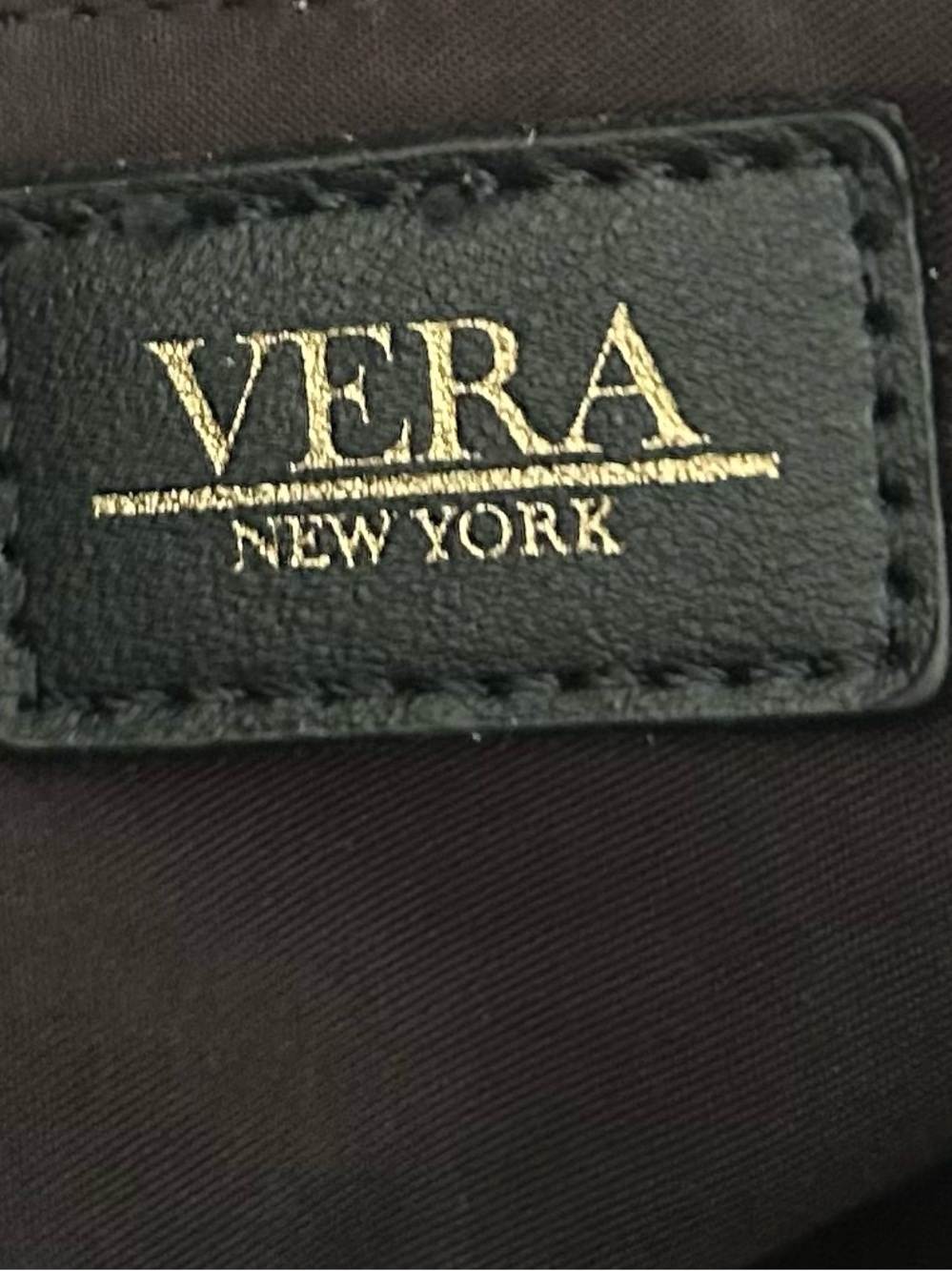 Vera New York Black Bamboo Handle Tote Crossbody Bag Gold Hardware Work Purse - Picture 13 of 14